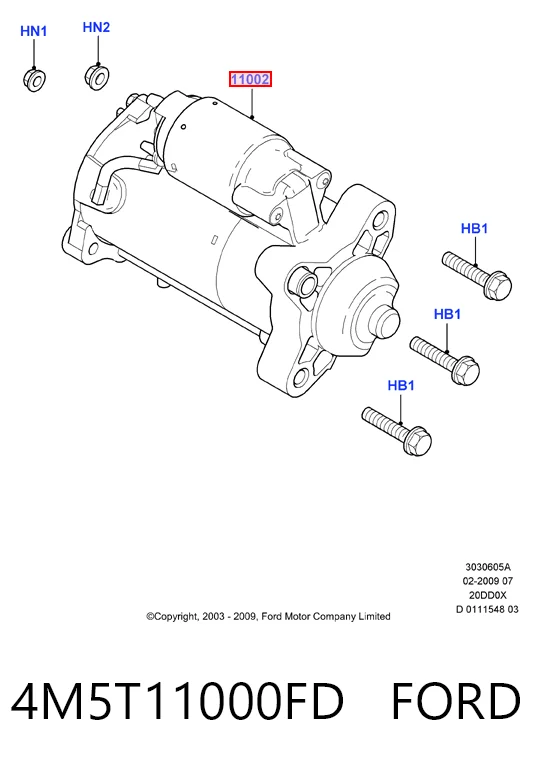4M5T11000FD Ford Стартер автомобиля