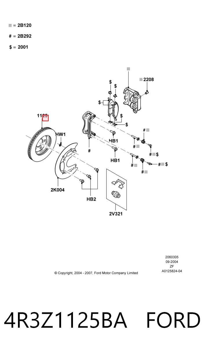 4R3Z1125BA Ford Диск тормозной передний