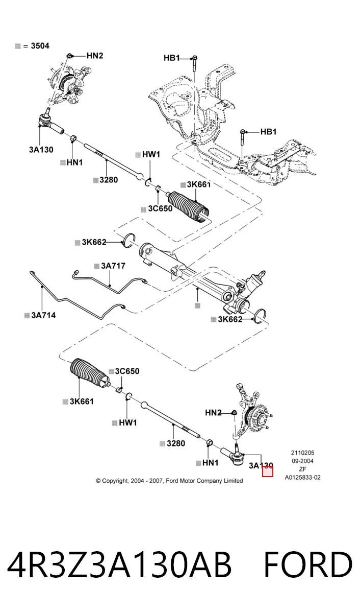 4R3Z3A130AB Ford Наружный наконечник рулевой тяги