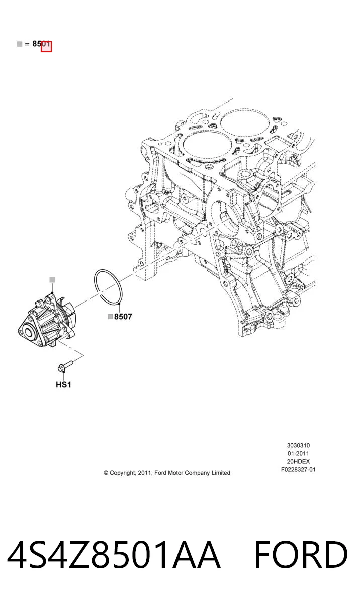 4S4Z8501AA Ford Насос водяной