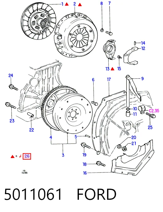 Комплект сцепления (3 части) Ford Fiesta Mk2 хэтчбек (FBD) (1983 - 1989) цена, от 58.19 USD