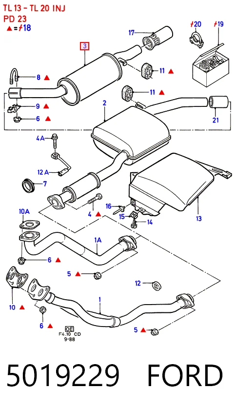 Глушитель задний Ford Sierra 1