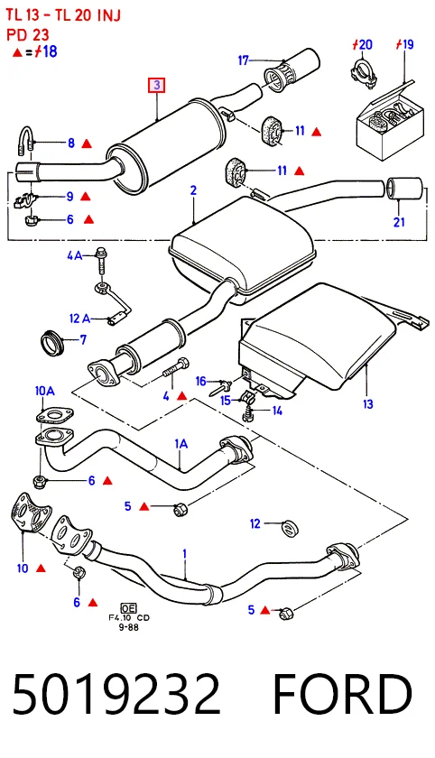 Выхлопная труба на Ford Sierra I GBC