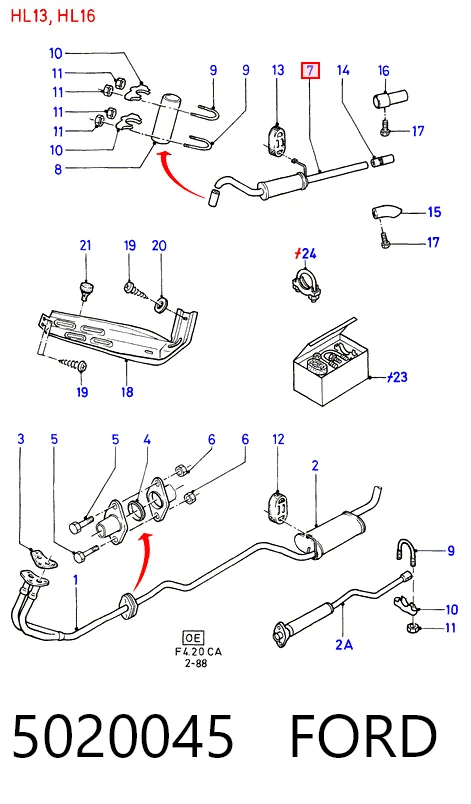 Выхлопная труба на Peugeot 205 I 741A, C