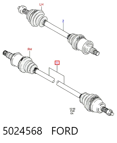 Привод передний правый Ford Escort V хэтчбек (GAL) (1990 - 1992) цена, от 68.35 USD