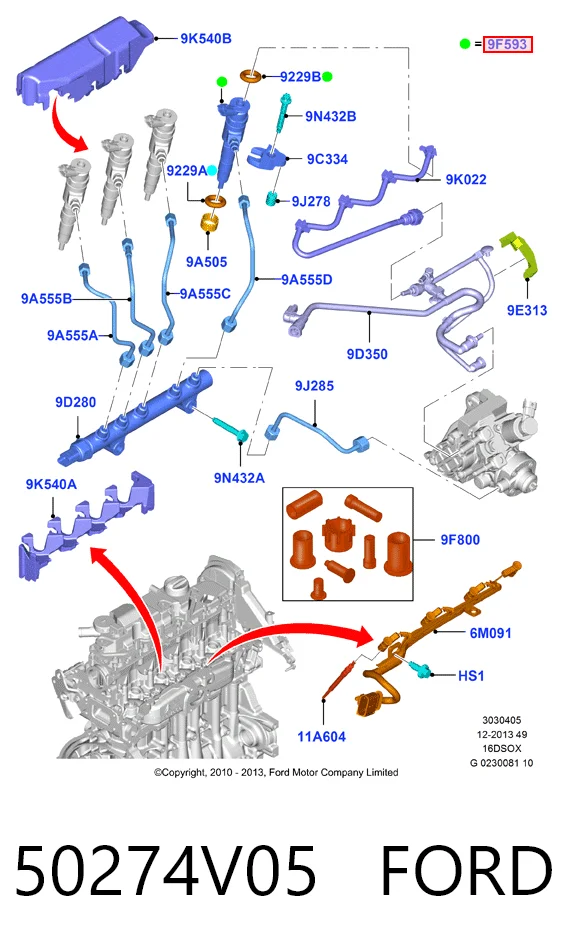 50274V05 Ford Топливные форсунки