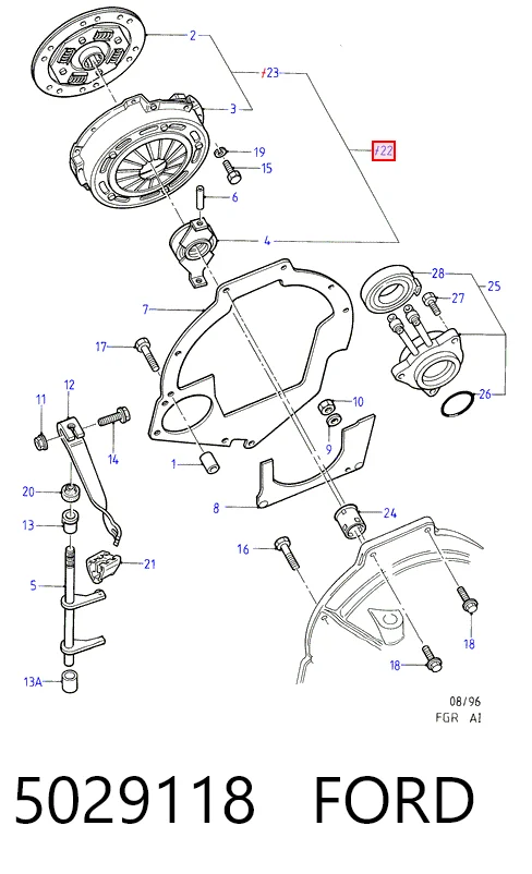 Сцепление в сборе на Ford Escort VI GAL