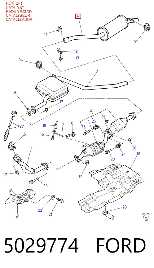  Глушитель задний Ford Sierra 1