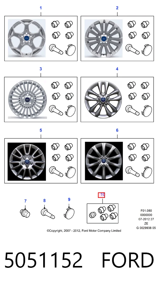  Колесный болт Ford Galaxy 