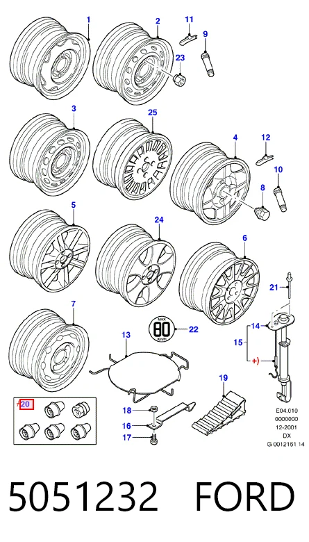 Болты колесные на Ford C-Max  DM2