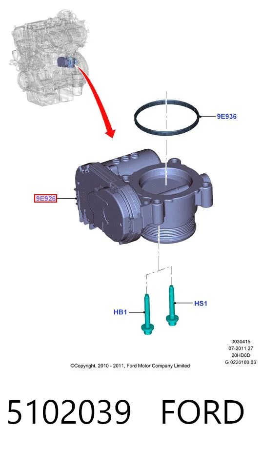 5102039 Ford Дроссельная заслонка