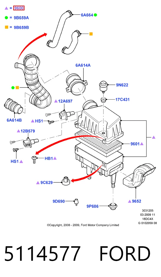 Корпус воздушного фильтра в сборе Ford Connect фургон (TC7) (2002 - 2013) цена, от 11.40 USD
