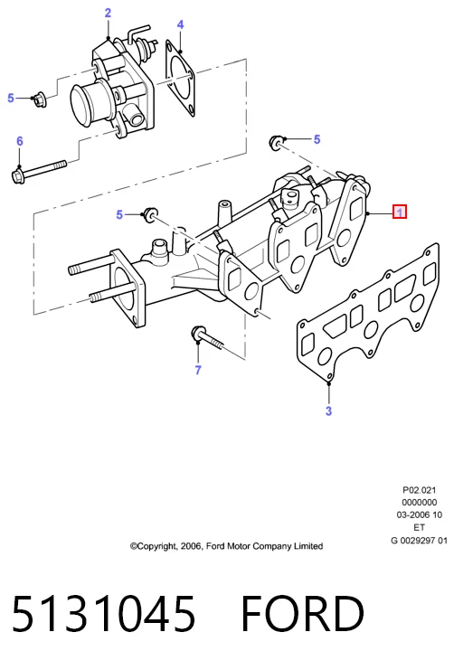 Коллектор впускной на Ford Ranger  ET