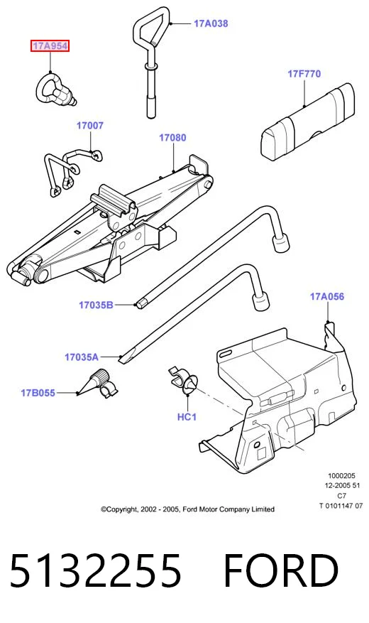 5132255 Ford Крюк буксирный передний
