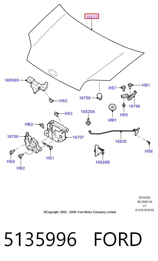 Капот Ford Connect TOURNEO автобус (PU2) (2002 - 2013) цена, от 115.89 USD