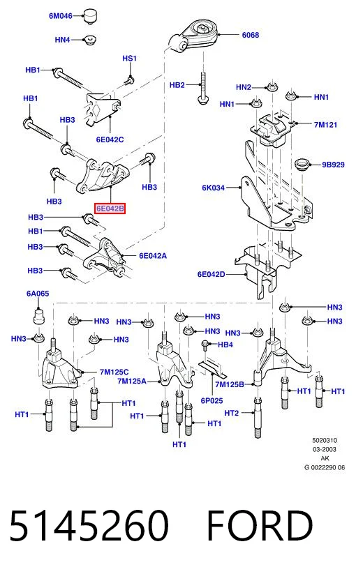 FT52801 Fast Кронштейн подушки КПП правый