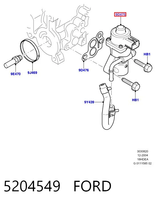 5204549 Ford Клапан рециркуляции отработавших газов EGR