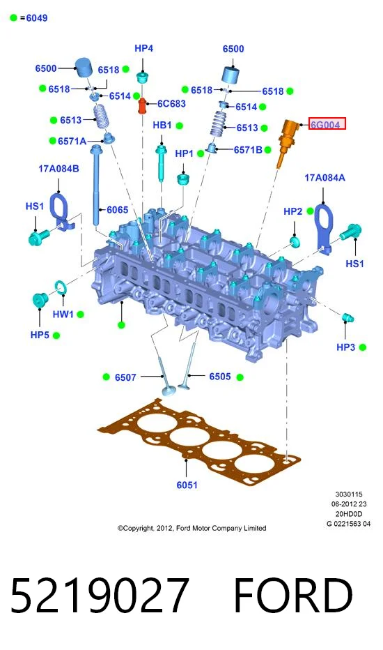 5219027 Ford Термодатчик масла двигателя