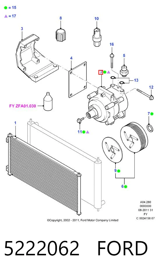 5222062 Ford Компрессор хладагента