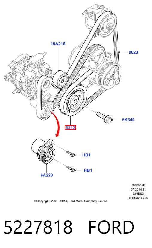 5227818 Ford Шкив коленчатого вала