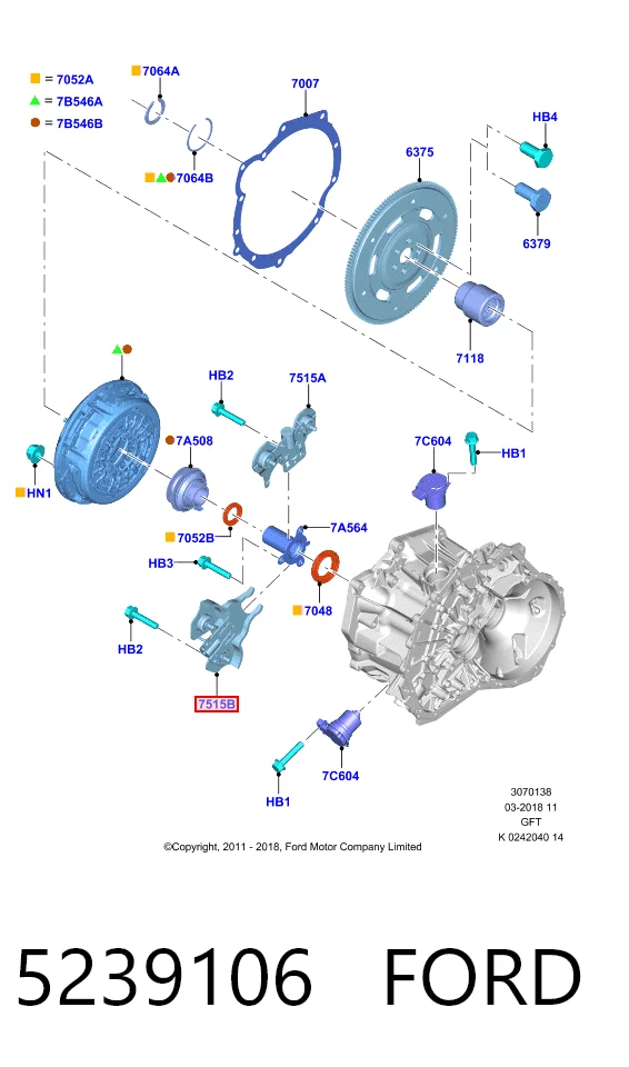 Вилка сцепления на Ford Fiesta Mk6 CB1