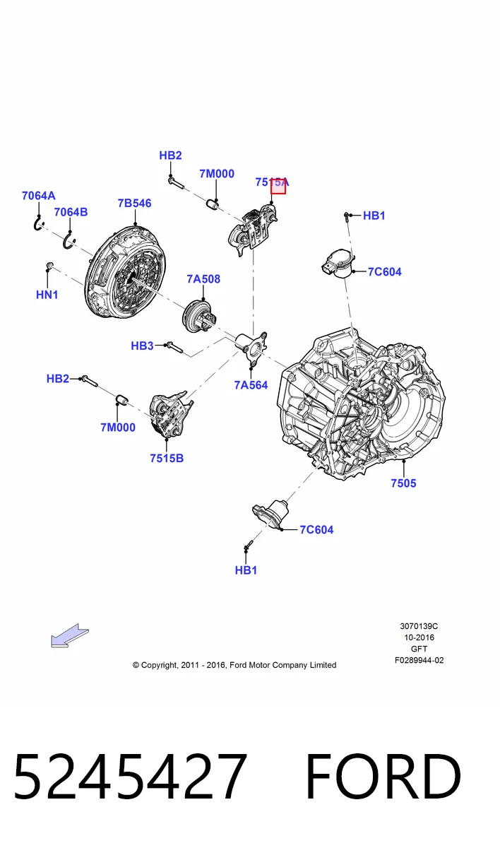  Вилка сцепления Ford Focus 3