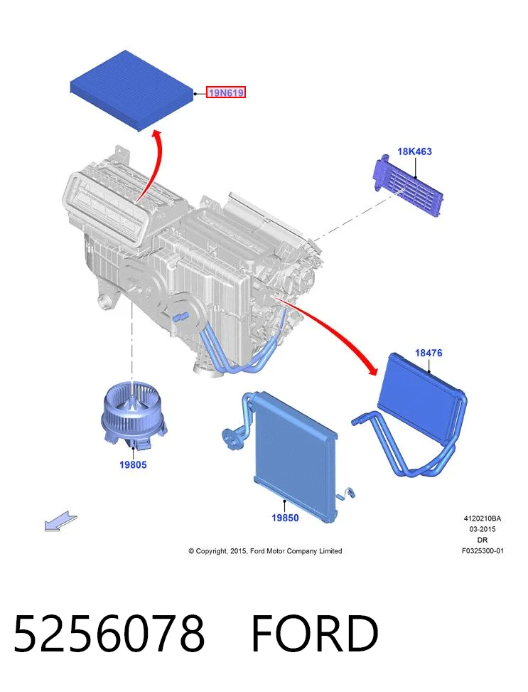 5256078 Ford Внутрисалонный фильтр