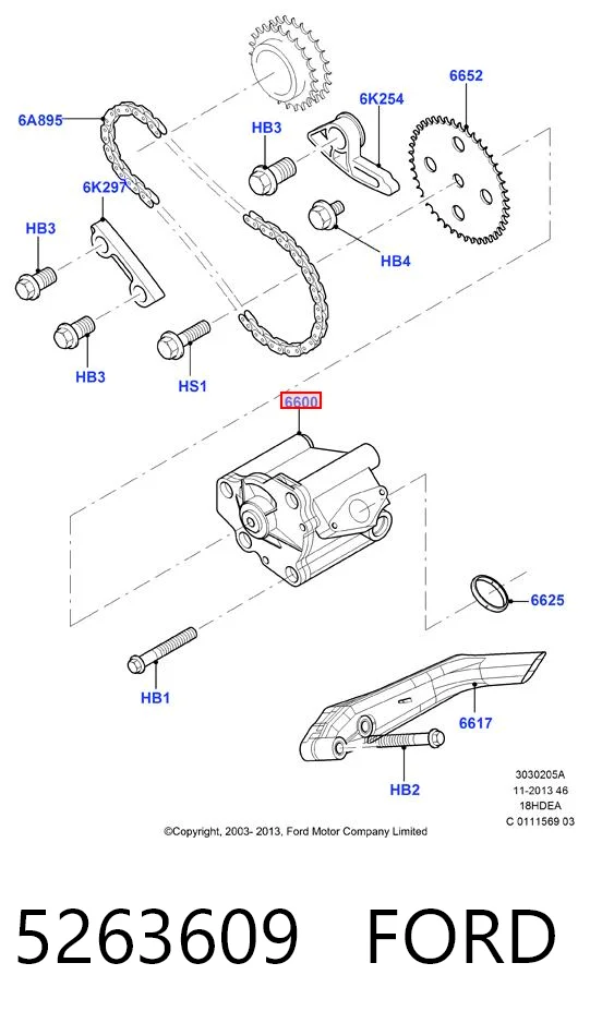 5263609 Ford Масляный насос двигателя