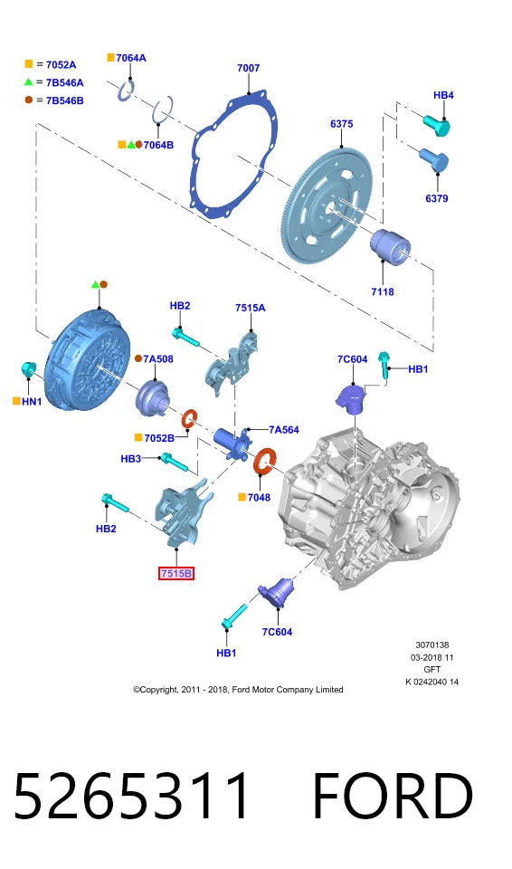 Купить Вилка сцепления Форд Фиеста Mk6 CB1