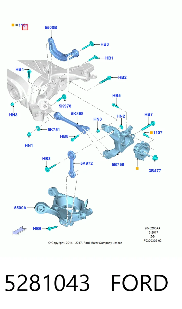 Ступица задняя на Ford Mustang VI ZG
