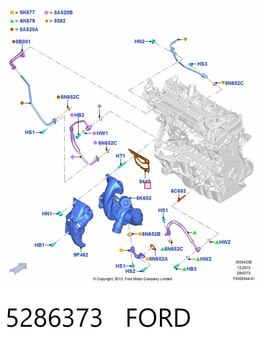 Прокладка коллектора выпускного Ford Explorer внедорожник (U5) (2011 - 2019) цена, от 42.65 USD