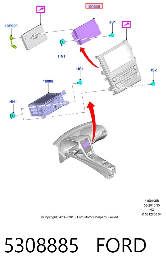 Купить DS7T18B955FB Ford Дисплей многофункциональный
