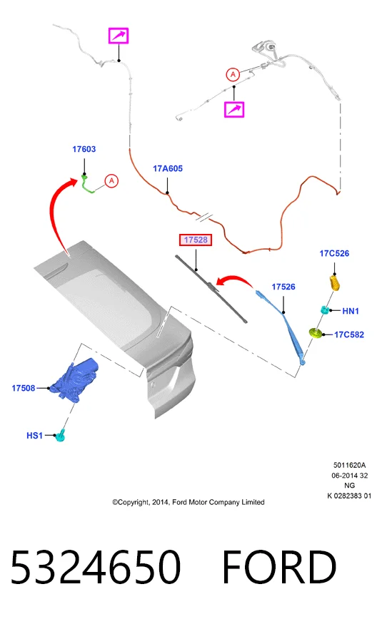 5324650 Ford Щетка заднего стеклоочистителя