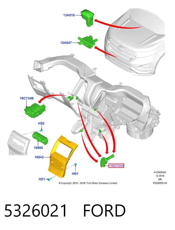 Датчик температуры салона на Ford Edge II CD539
