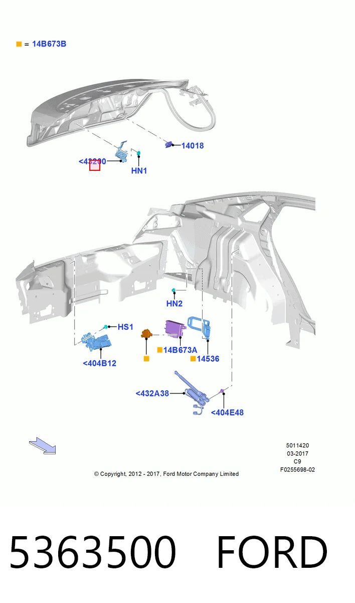 5363500 Ford Замок пятой двери