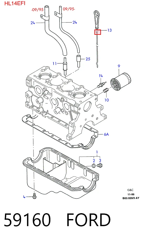 59160 Ford Датчик указателя давления масла