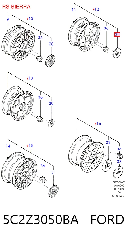 5C2Z3050BA Ford Палец шаровой нижний