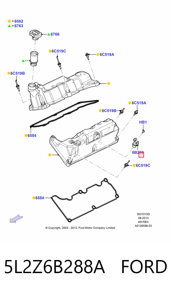 5L2Z6B288A Ford Датчик распределительного вала