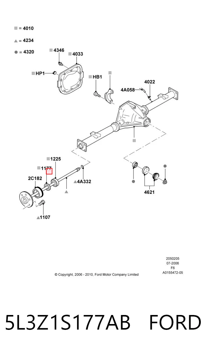 5L3Z1S177AB Ford Сальник полуоси заднего моста