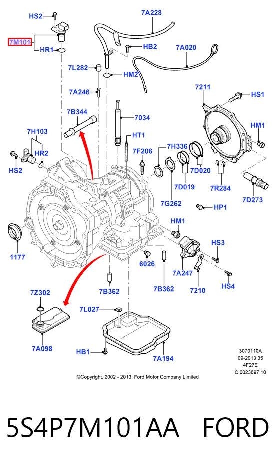 5S4P7M101AA Ford Датчик скорости спидометра