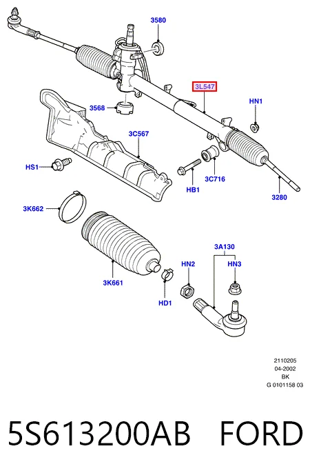 5S613200AB Ford Управление рулевое в сборе