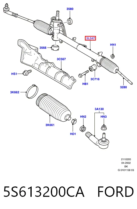 5S613200CA Ford Управление рулевое в сборе