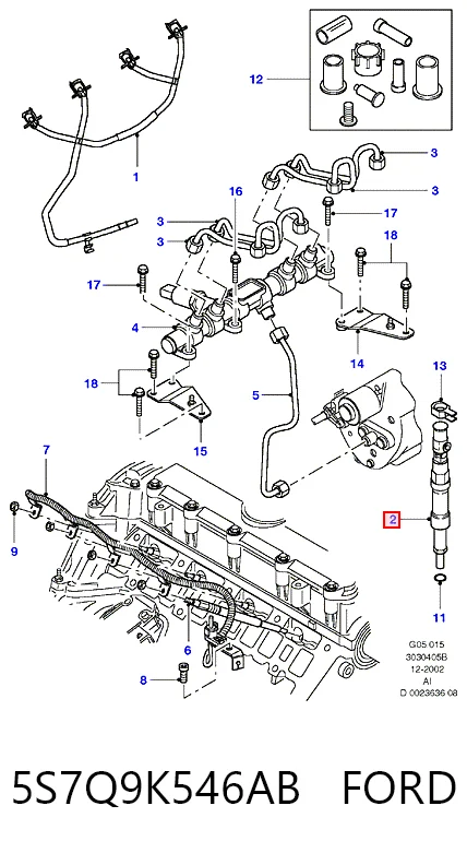5S7Q9K546AB Ford Топливные форсунки