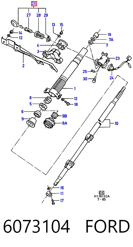 Замок зажигания Ford Sierra 1 GBC