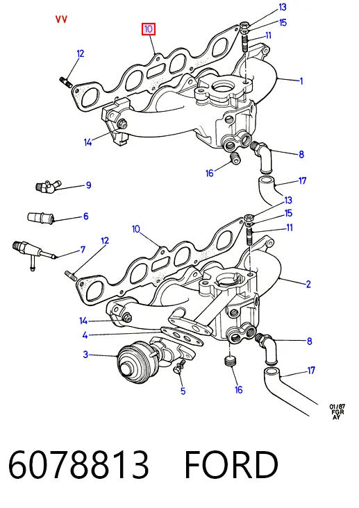 Прокладка всасывающего коллектора Ford Escort V хэтчбек (GAL) (1990 - 1992) цена, от 2.22 USD