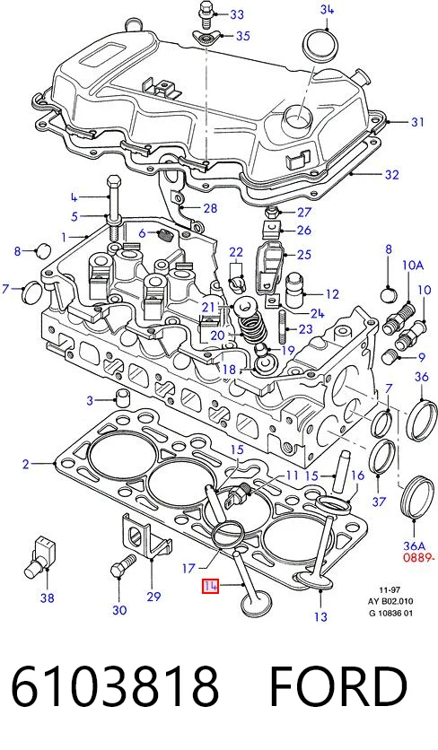 Выпускной клапан двигателя Freccia FR3616 цена, от 6.25 USD