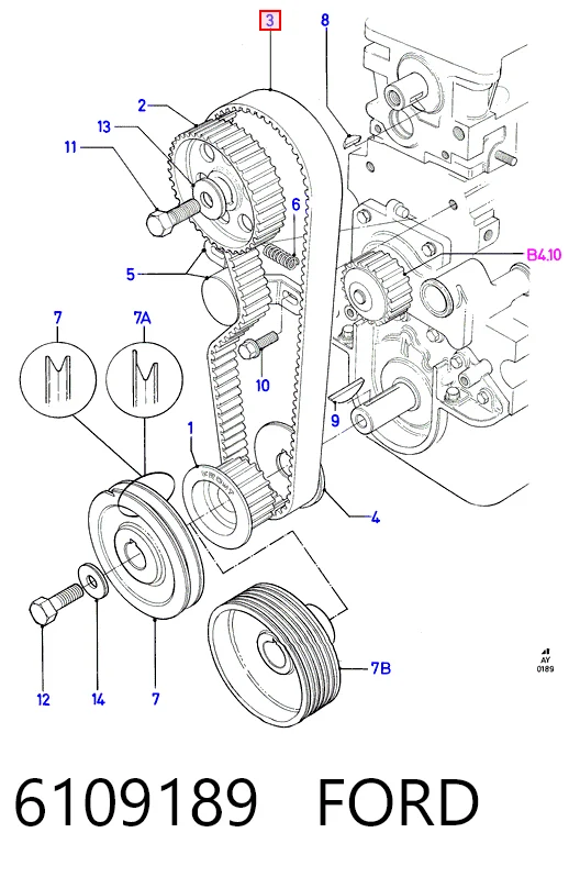 Ремень двигателя на Ford Escort III GAA, AWA, ABFT, AVA
