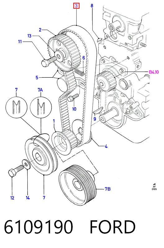 Ремень двигателя на Ford Escort IV GAF, AWF, ABFT