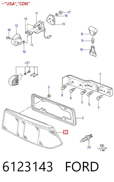 Фонари задние на Ford Sierra I GBC