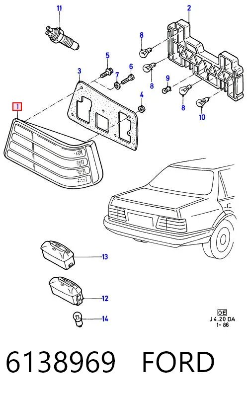 Фонарь задний левый Ford Orion 2 AFF